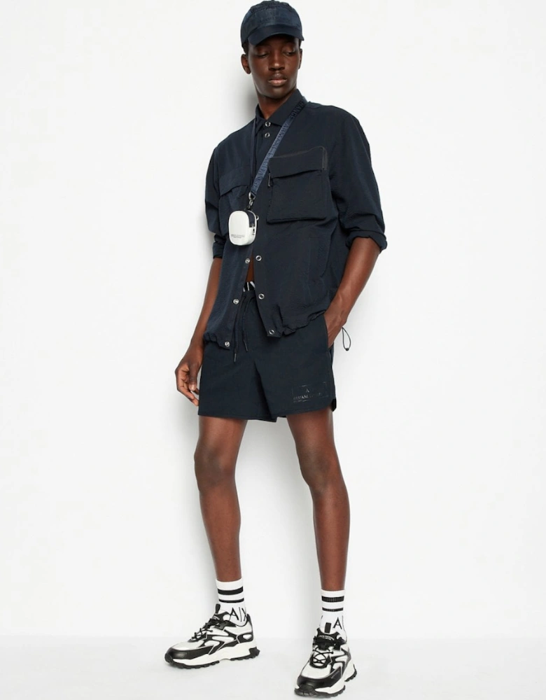 Mens Boxy Nylon Seersucker Shirt