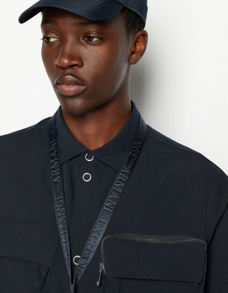 Mens Boxy Nylon Seersucker Shirt