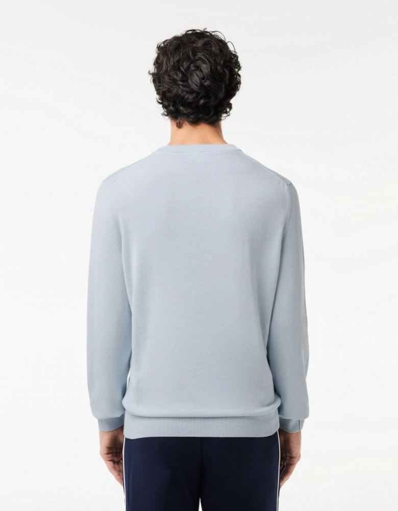 Mens Organic Cotton Crew Neck Sweater - Phoenix Blue J2G