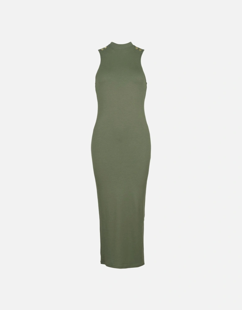 Amati Womens Long Funnel-Neck Dress