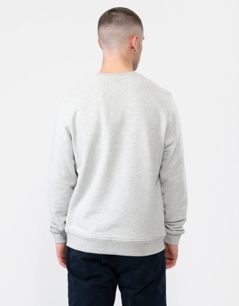 Mens Crew Neck Sweatshirt With Logo Patch