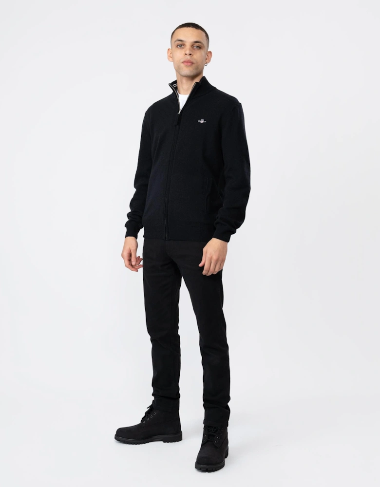 Mens Superfine Lambswool Full Zip Cardigan