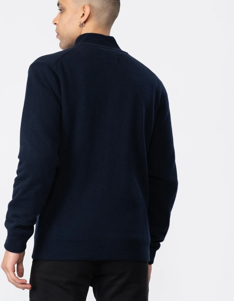 Mens Superfine Lambswool Full Zip Cardigan