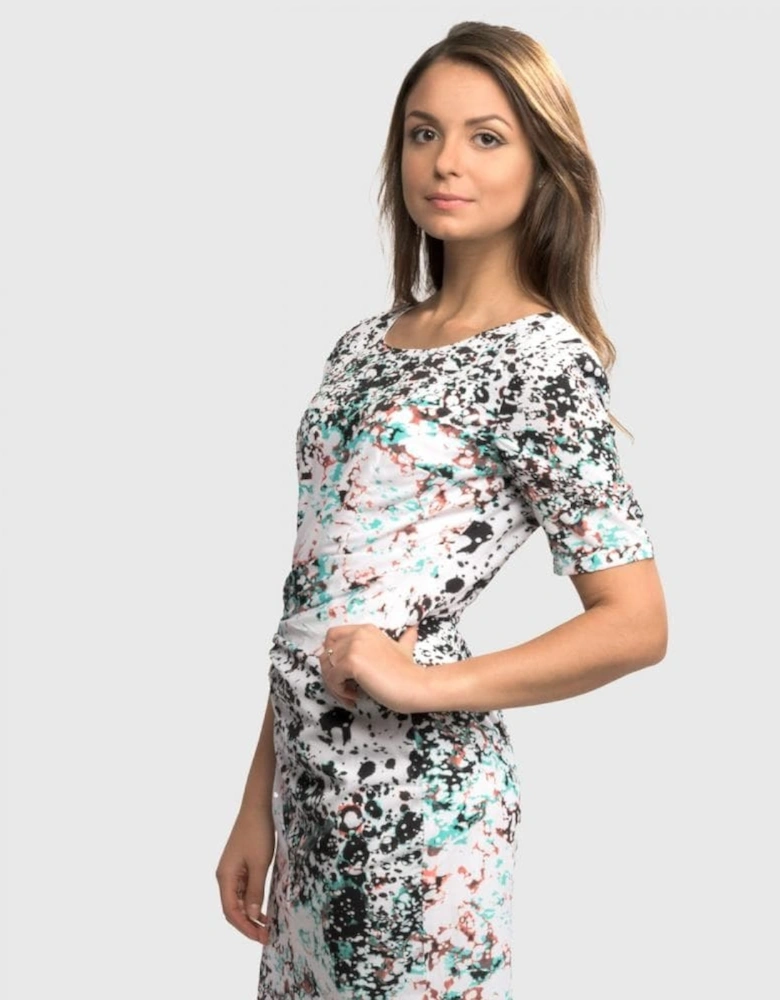 Great Plains Miquita Marble Rouched Womens Dress