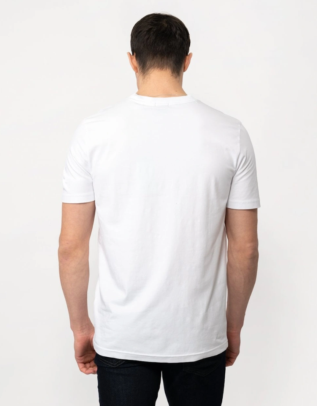BOSS Green Tee V Mens Stretch Cotton V-Neck T-Shirt - White 100