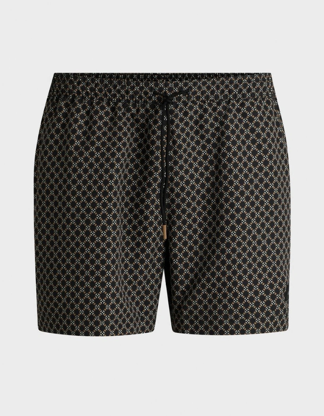 BOSS Orange Vibe Mens Logo-Label Swim Shorts with Seasonal Pattern
