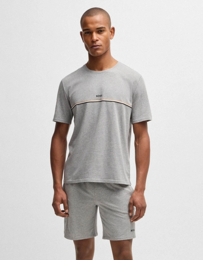 BOSS Orange Unique Mens Stretch-Cotton Pyjama T-Shirt with Logo Print