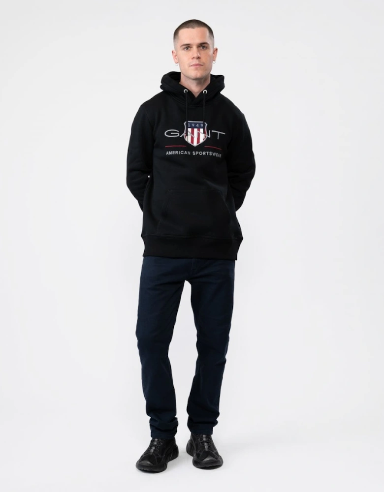 Mens Regular FIt Archive Shield Pullover Hoodie