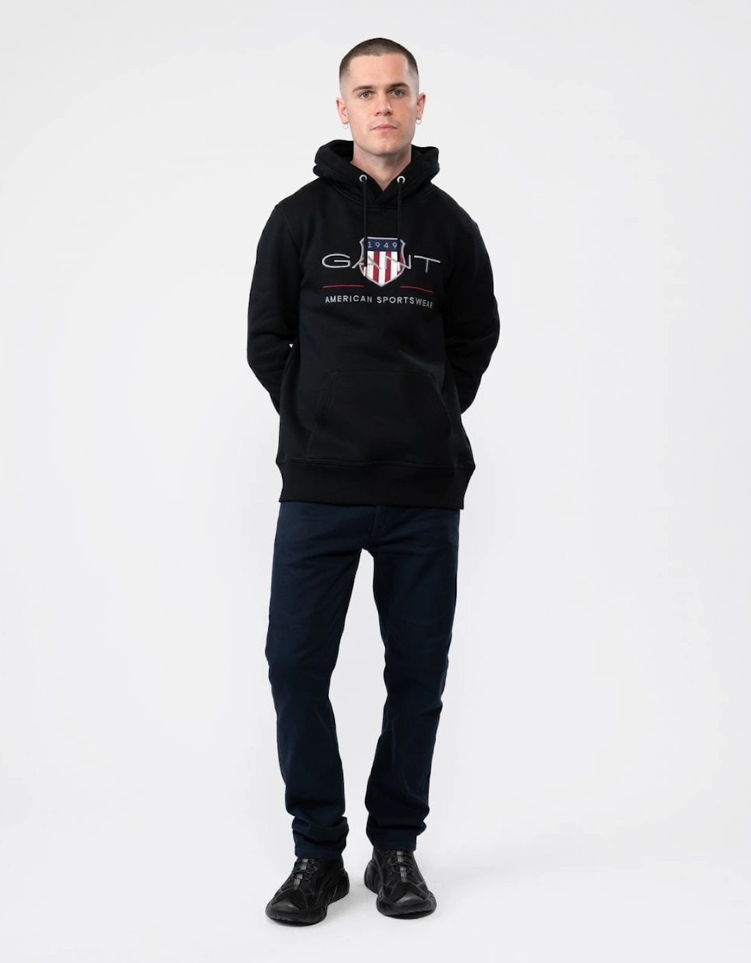 Mens Regular FIt Archive Shield Pullover Hoodie