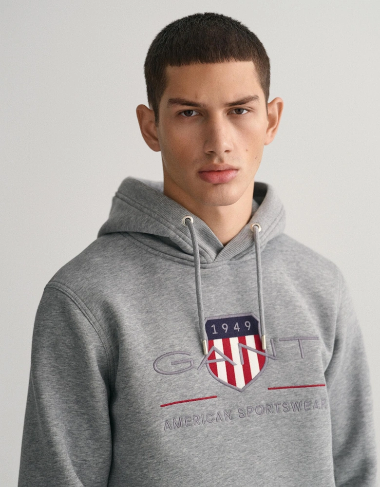 Mens Regular FIt Archive Shield Pullover Hoodie