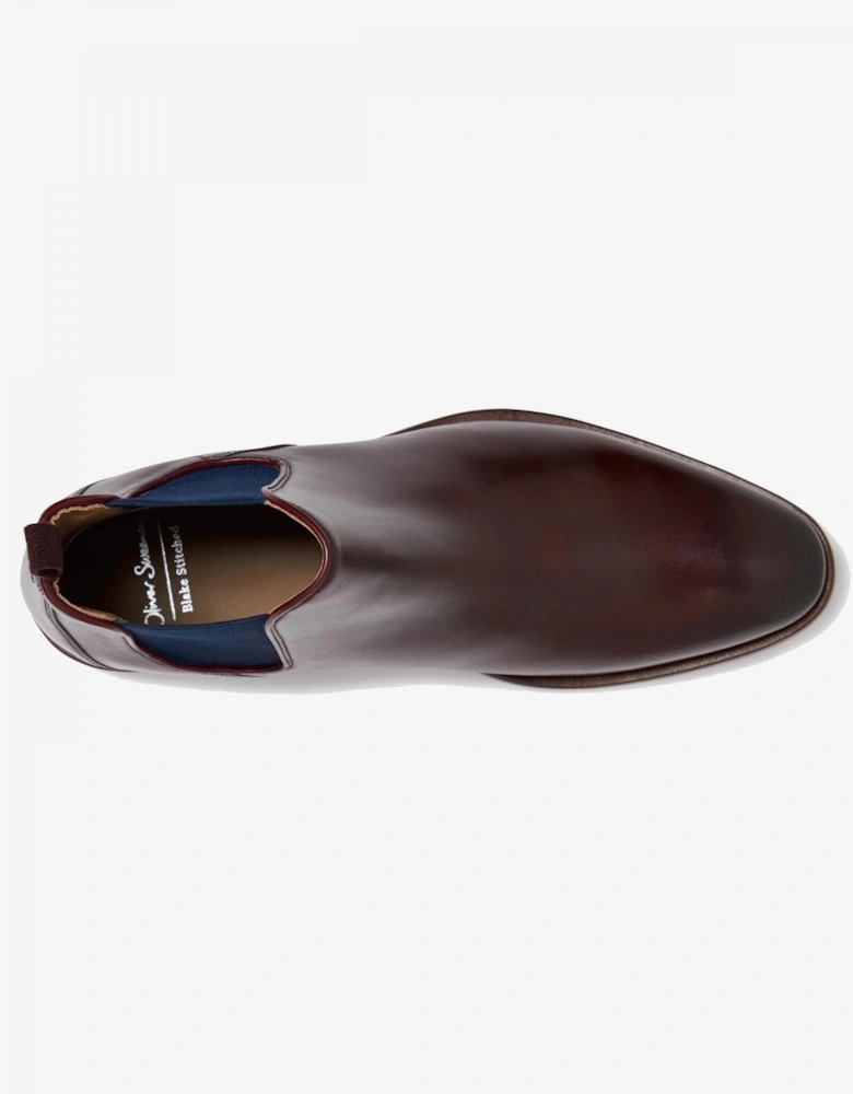 Andante Leather Mens Chelsea Boots - Burgundy