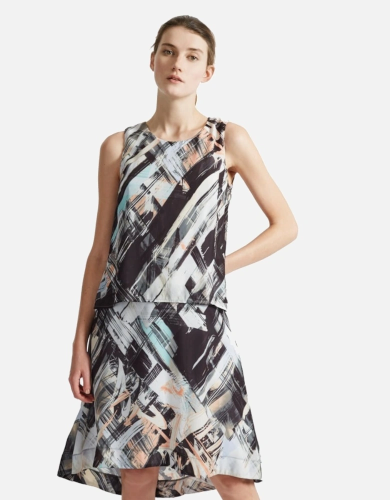 Great Plains Pastel Paint Layered Womens Dress
