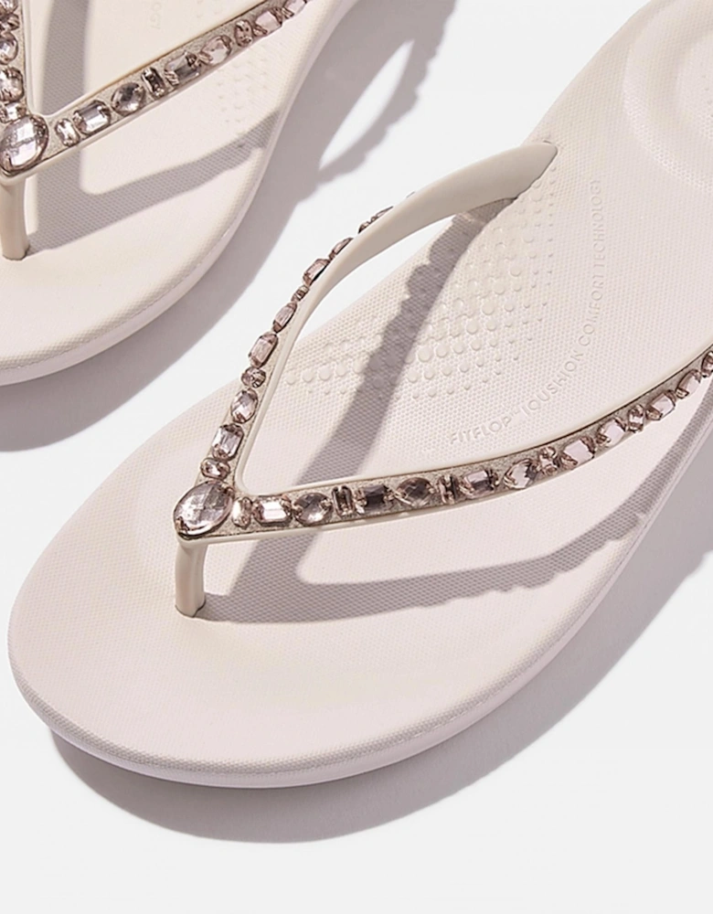 Womens iQushion Multi-Crystal Ergonomic Flip-Flops
