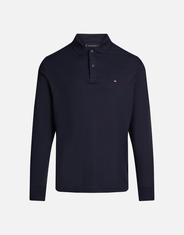 Liquid Cotton Mens Long Sleeve Polo - Desert Sky