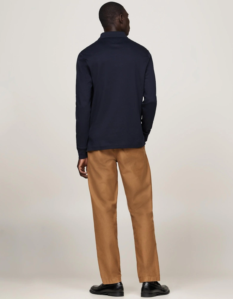 Liquid Cotton Mens Long Sleeve Polo - Desert Sky