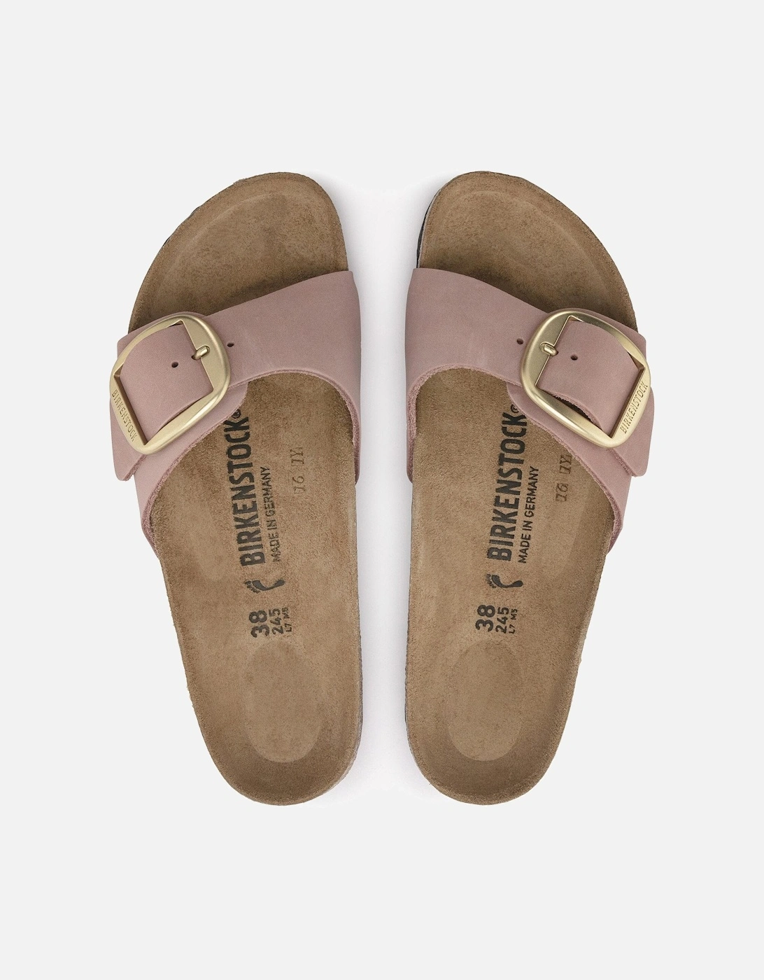 Big Buckle Womens Nubuck Leather Sandals