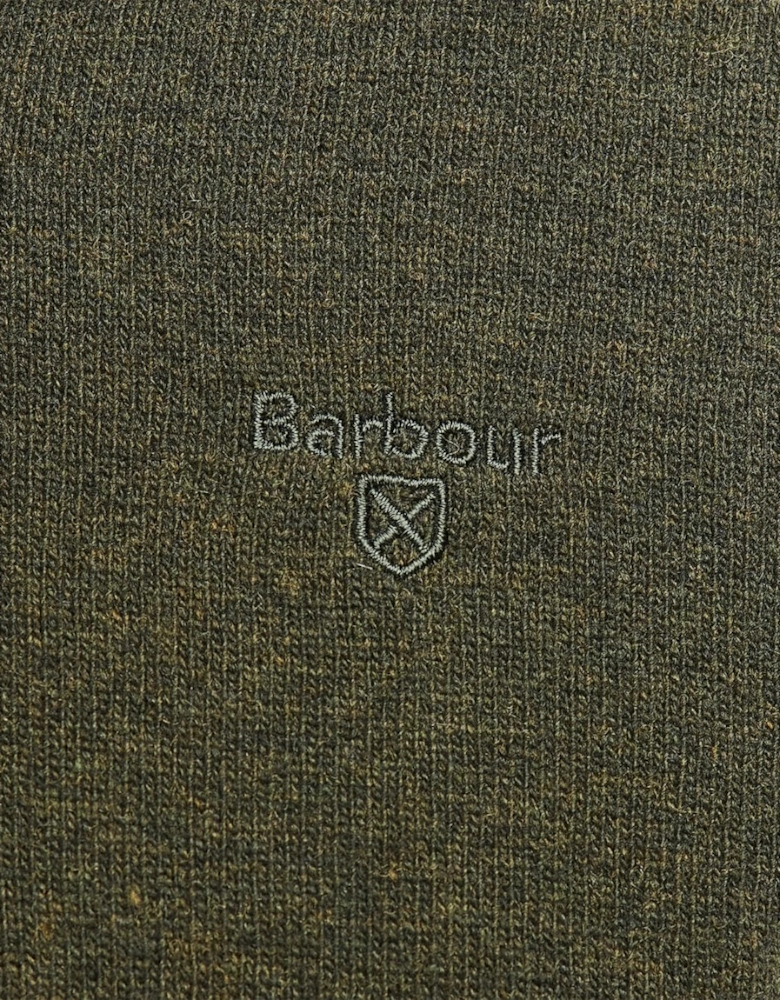 Essential Lambswool Mens V-Neck Jumper - Seaweed