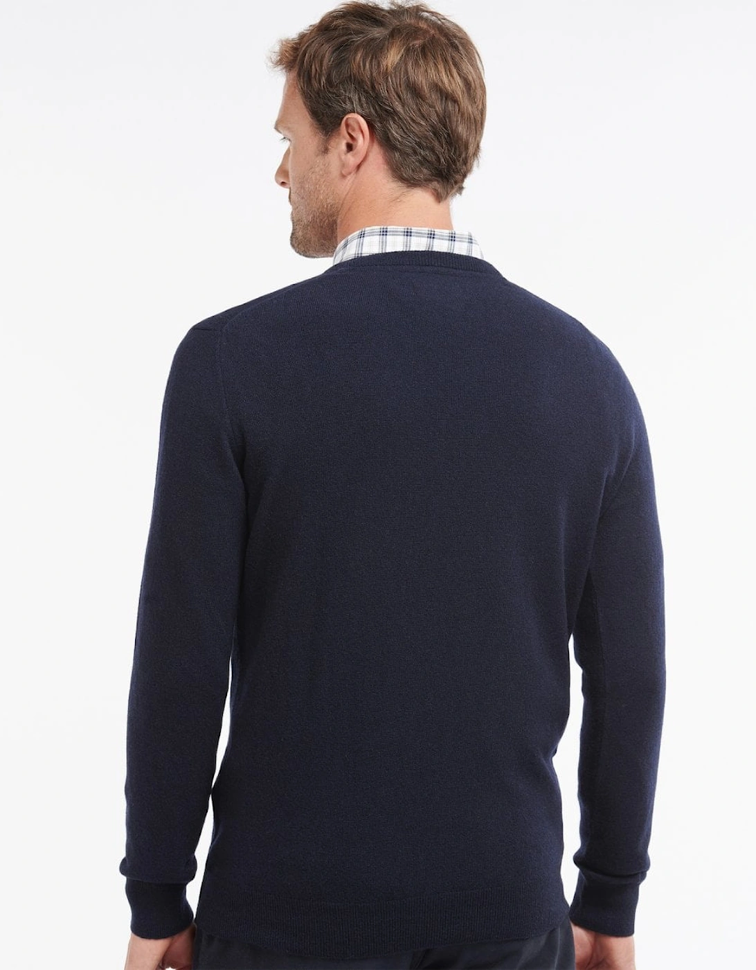Essential Lambswool Mens V-Neck Jumper - Navy