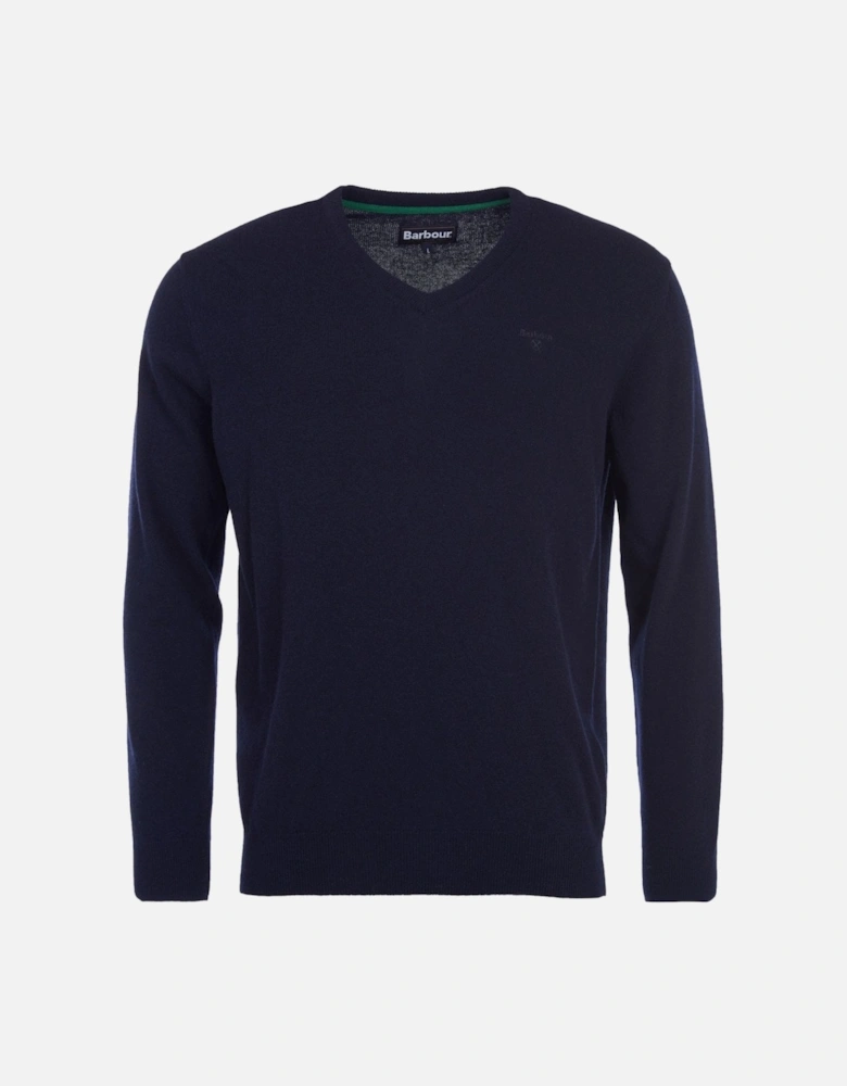Essential Lambswool Mens V-Neck Jumper - Navy