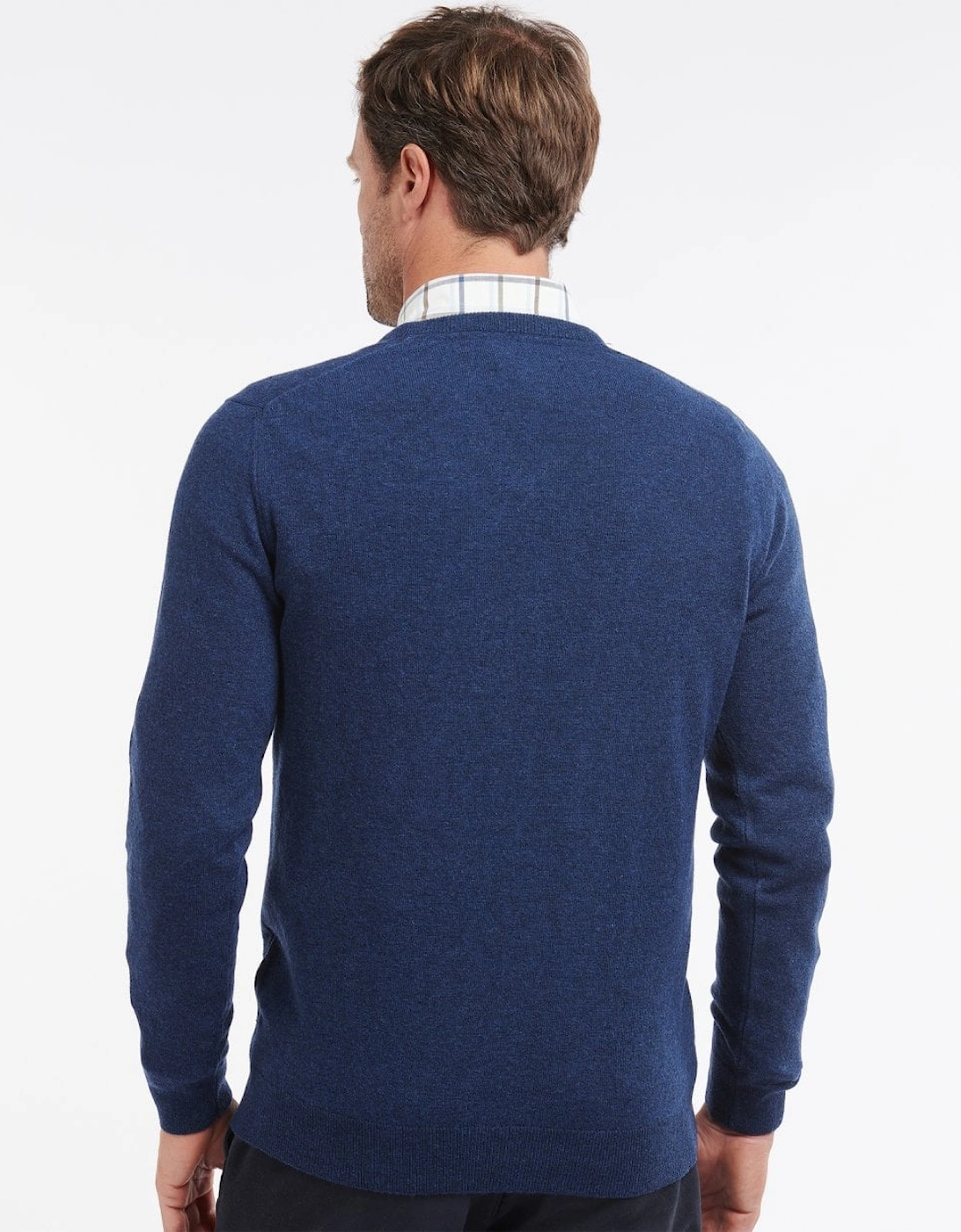 Essential Lambswool Mens V-Neck Jumper - Deep Blue