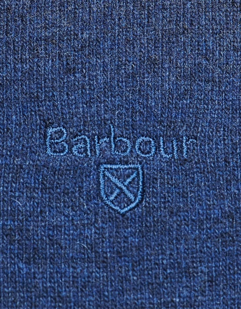 Essential Lambswool Mens V-Neck Jumper - Deep Blue