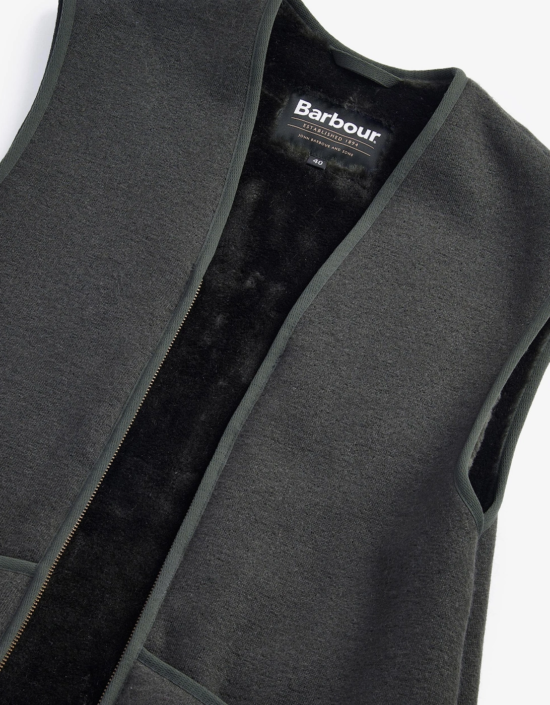 Warm Pile Waistcoat Zip-In Liner - Sage
