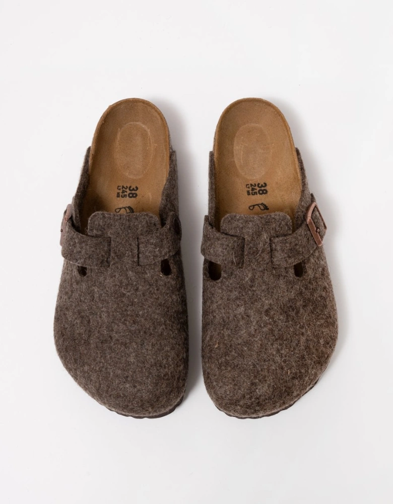 Wool Felt Unisex Clogs - Cacao