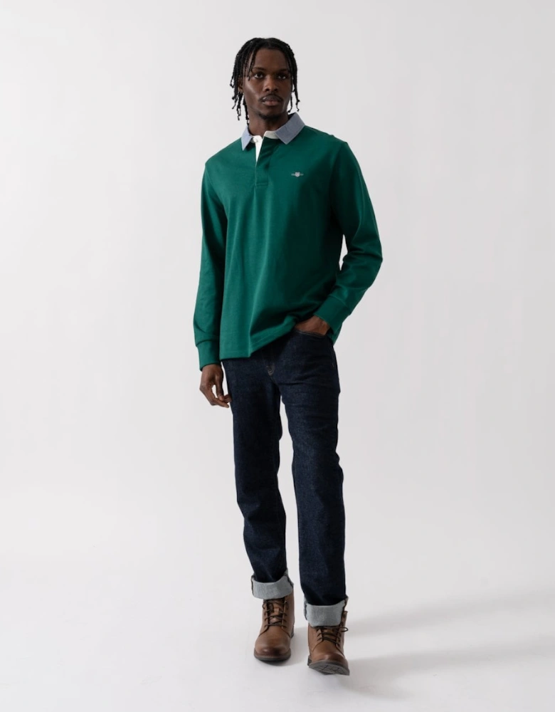 Mens Regular Fit Chambray Heavy Rugger - 373 Deep Forest Green