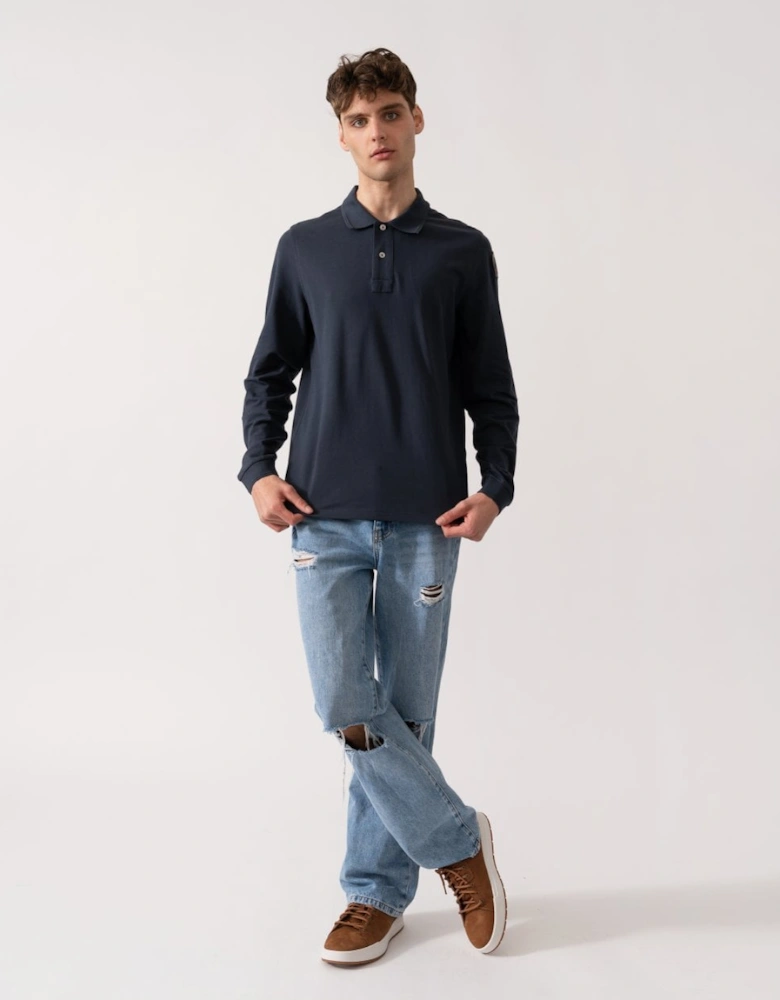 Oberon Mens Long Sleeve Polo Shirt
