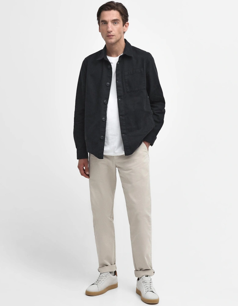 Washed Mens Overshirt - Navy