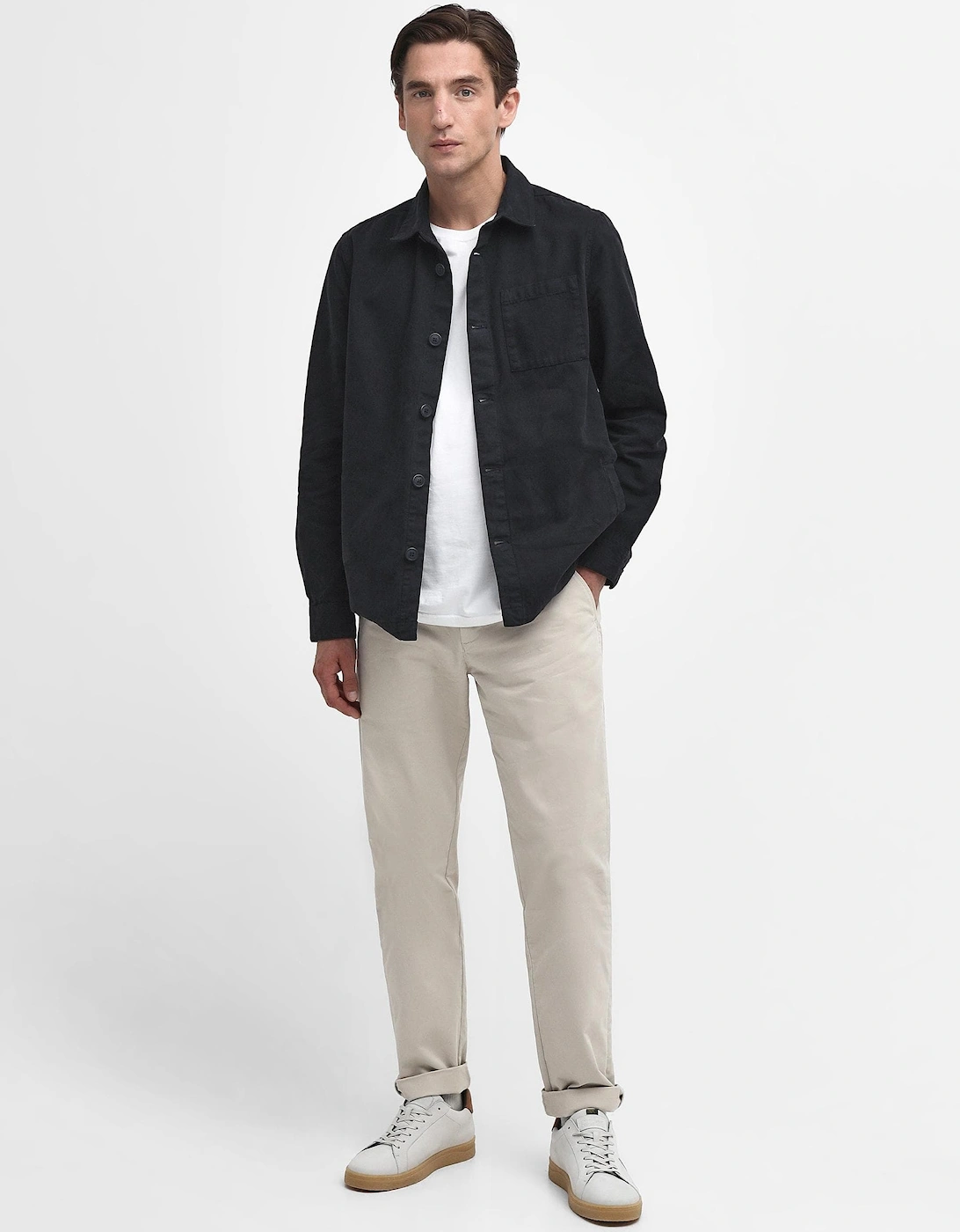 Washed Mens Overshirt - Navy