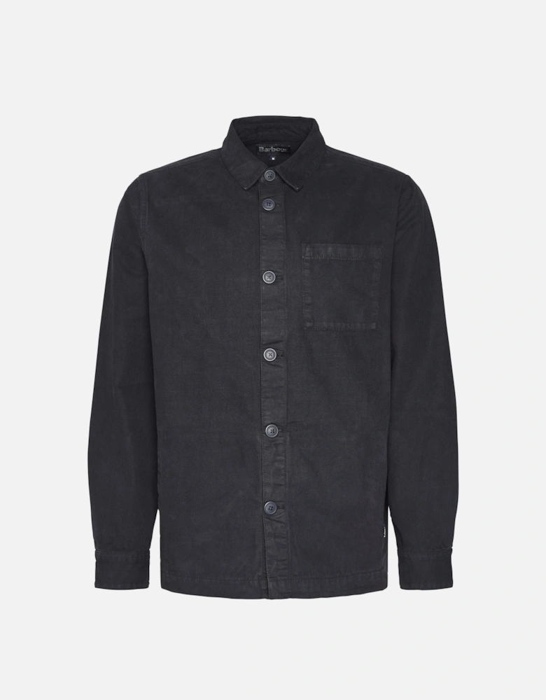 Washed Mens Overshirt - Navy