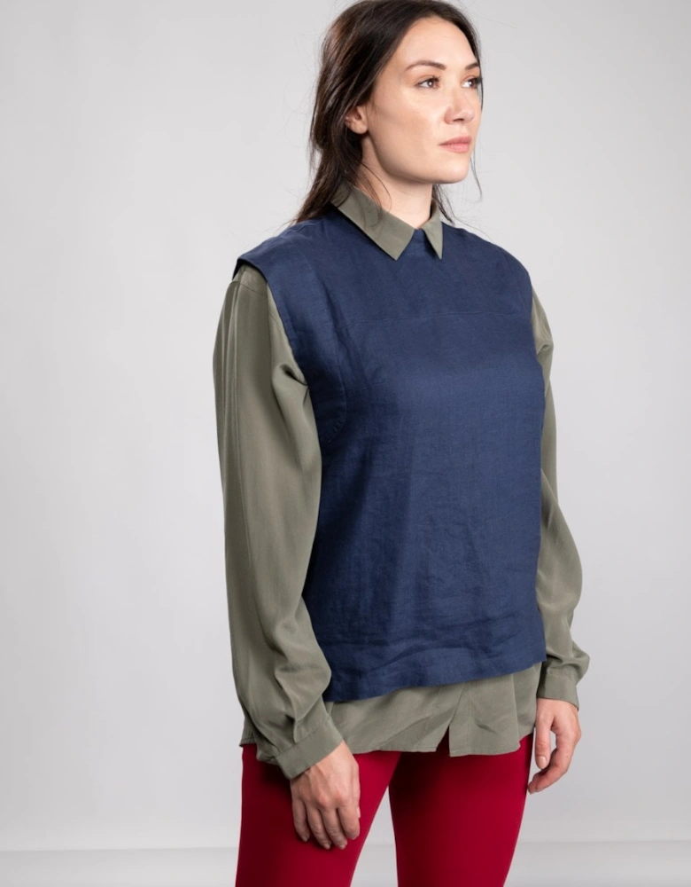 Great Plains Alana Linen Womens Polo Neck Top