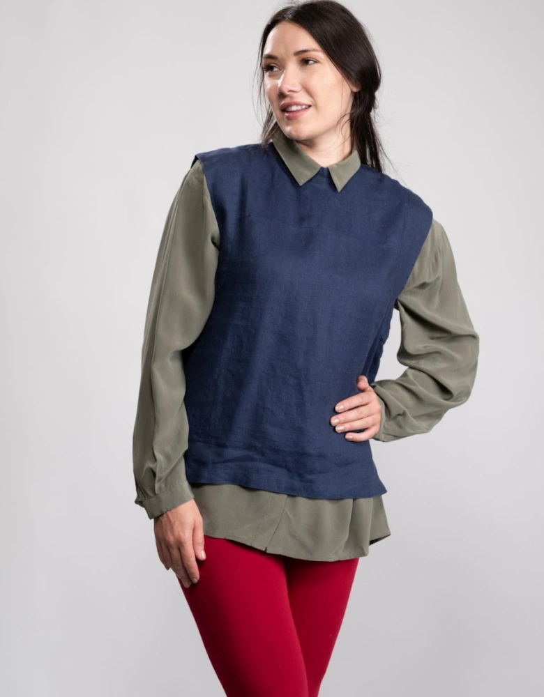 Great Plains Alana Linen Womens Polo Neck Top