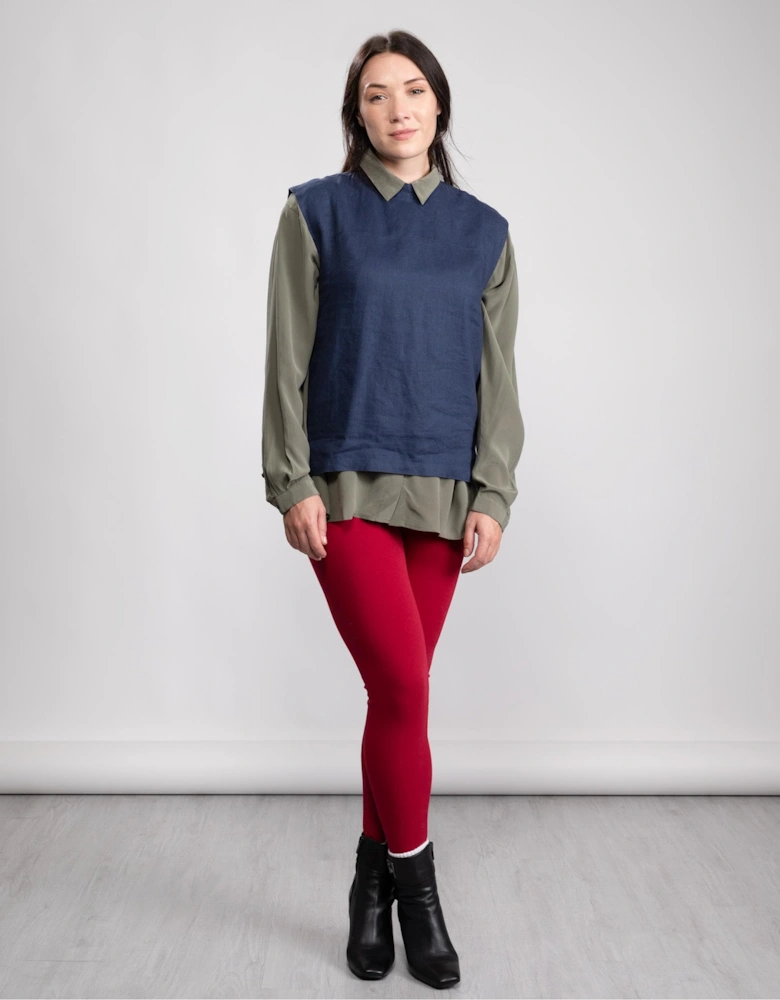 Great Plains Alana Linen Womens Polo Neck Top