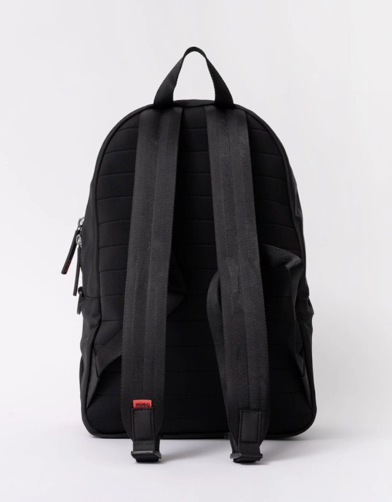HUGO Ethon Backpack with Red Rubber Logo Label and Top Handle NOS