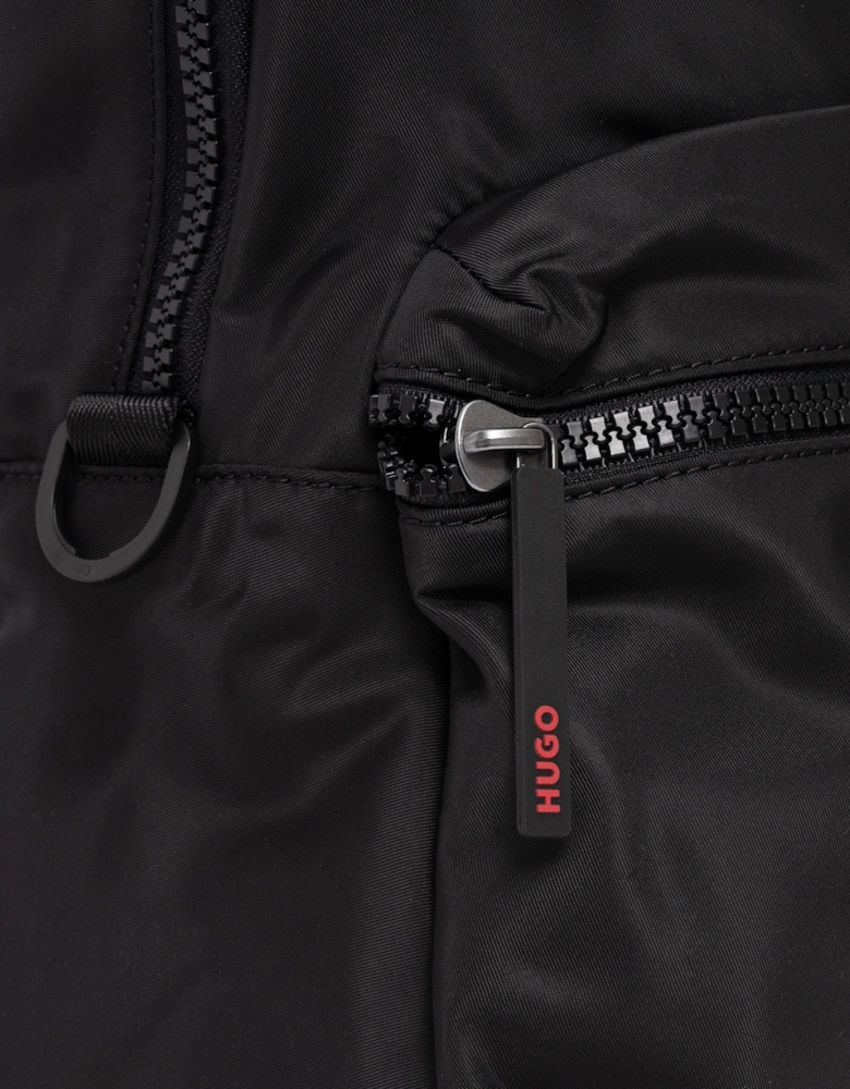 HUGO Ethon Backpack with Red Rubber Logo Label and Top Handle NOS