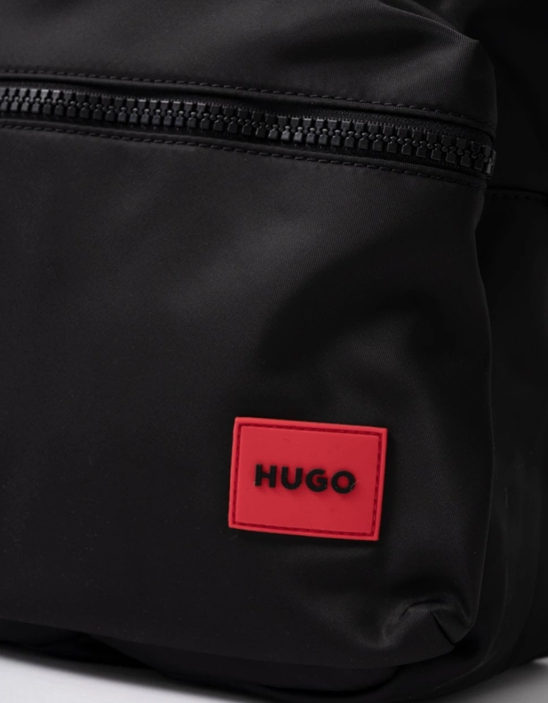 HUGO Ethon Backpack with Red Rubber Logo Label and Top Handle NOS