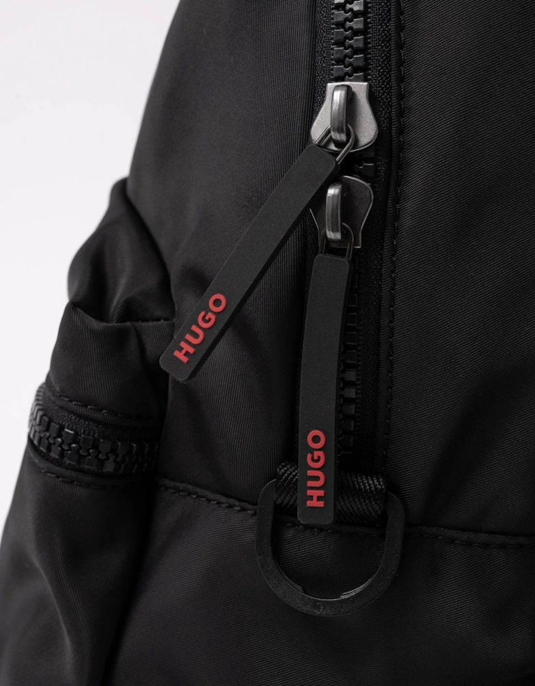 HUGO Ethon Backpack with Red Rubber Logo Label and Top Handle NOS