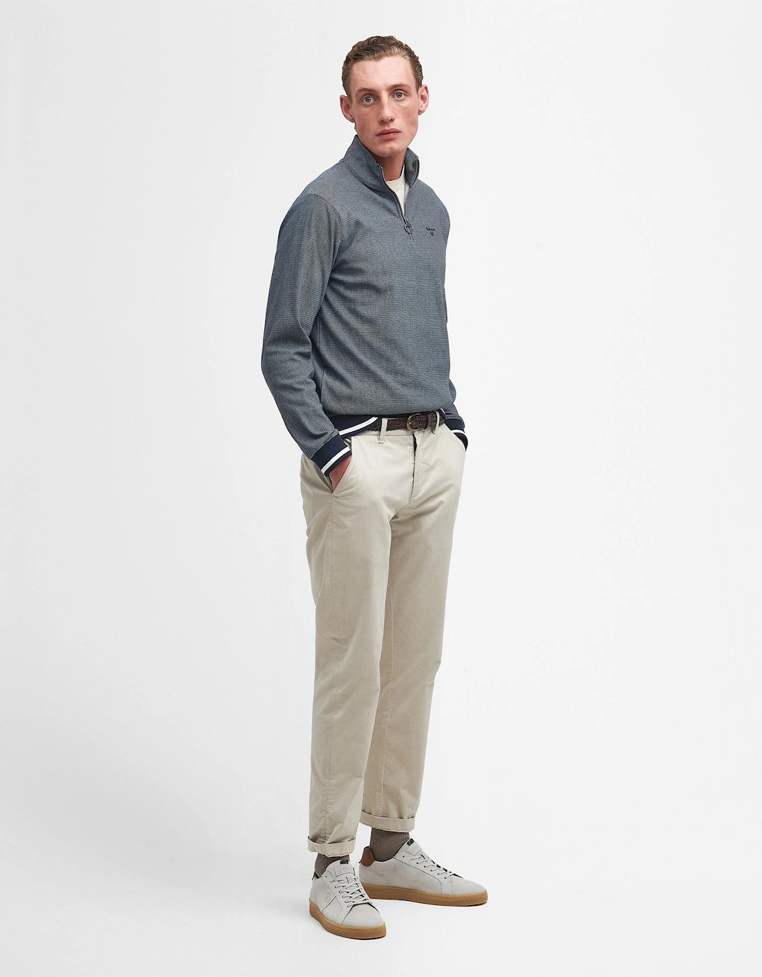 Houndwood Mens Tailored Half Zip Sweatshirt