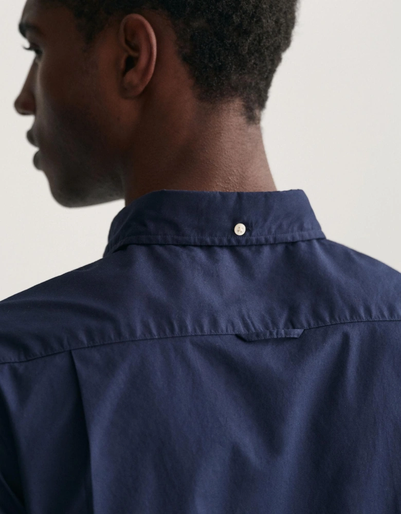 Mens Slim Fit Long Sleeve Poplin Shirt