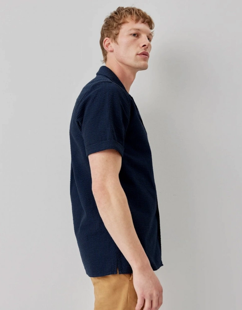 Ravenshead Mens Cotton Seersucker Short Sleeved Shirt