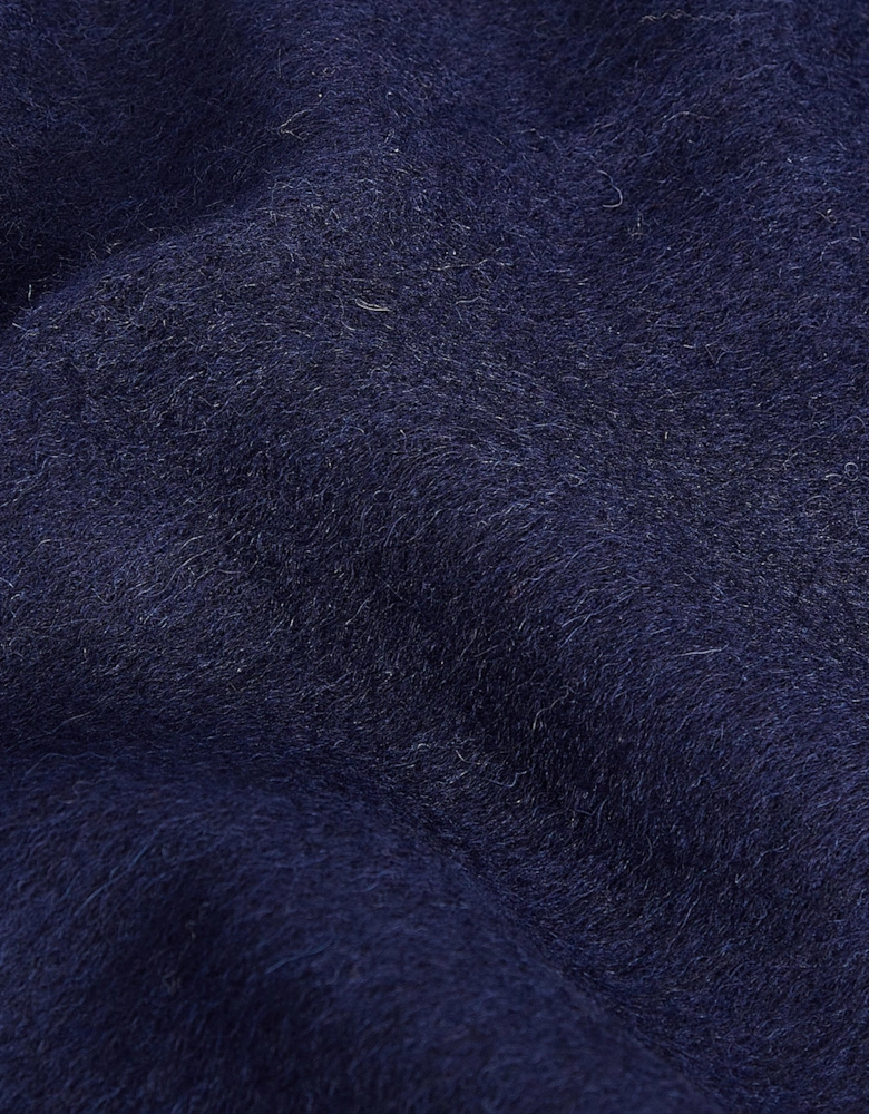 Unisex Plain Lambswool Scarf - Navy