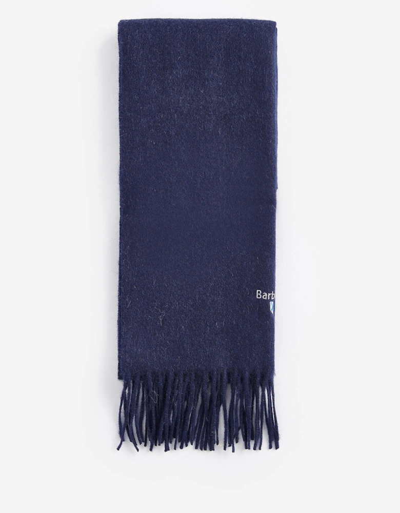 Unisex Plain Lambswool Scarf - Navy