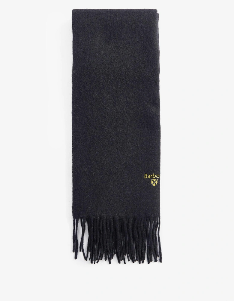 Unisex Plain Lambswool Scarf - Black
