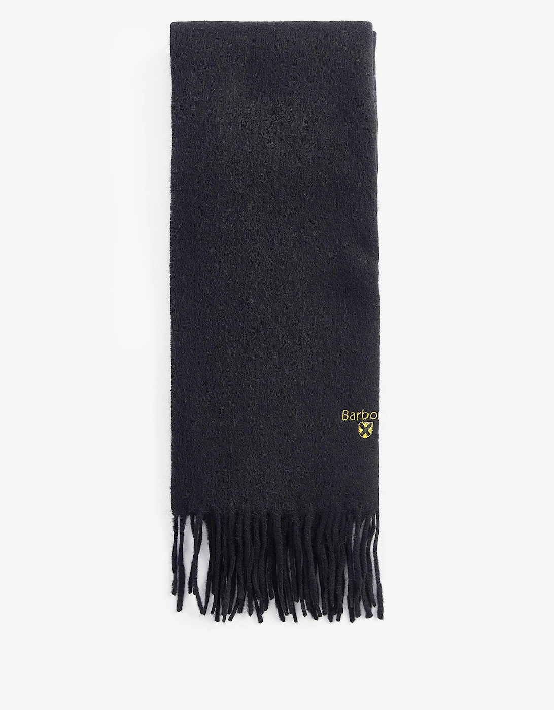 Unisex Plain Lambswool Scarf - Black