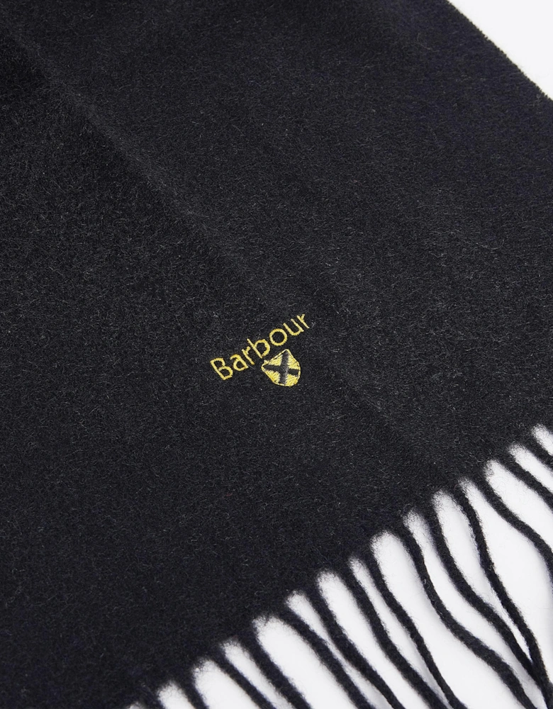 Unisex Plain Lambswool Scarf - Black