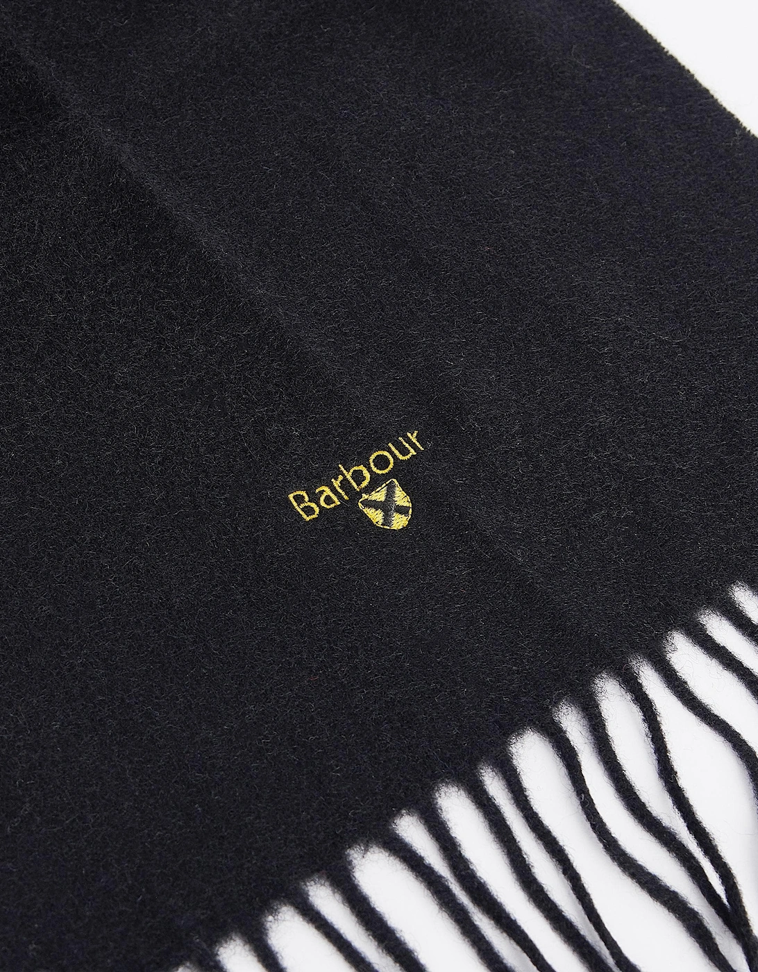 Unisex Plain Lambswool Scarf - Black