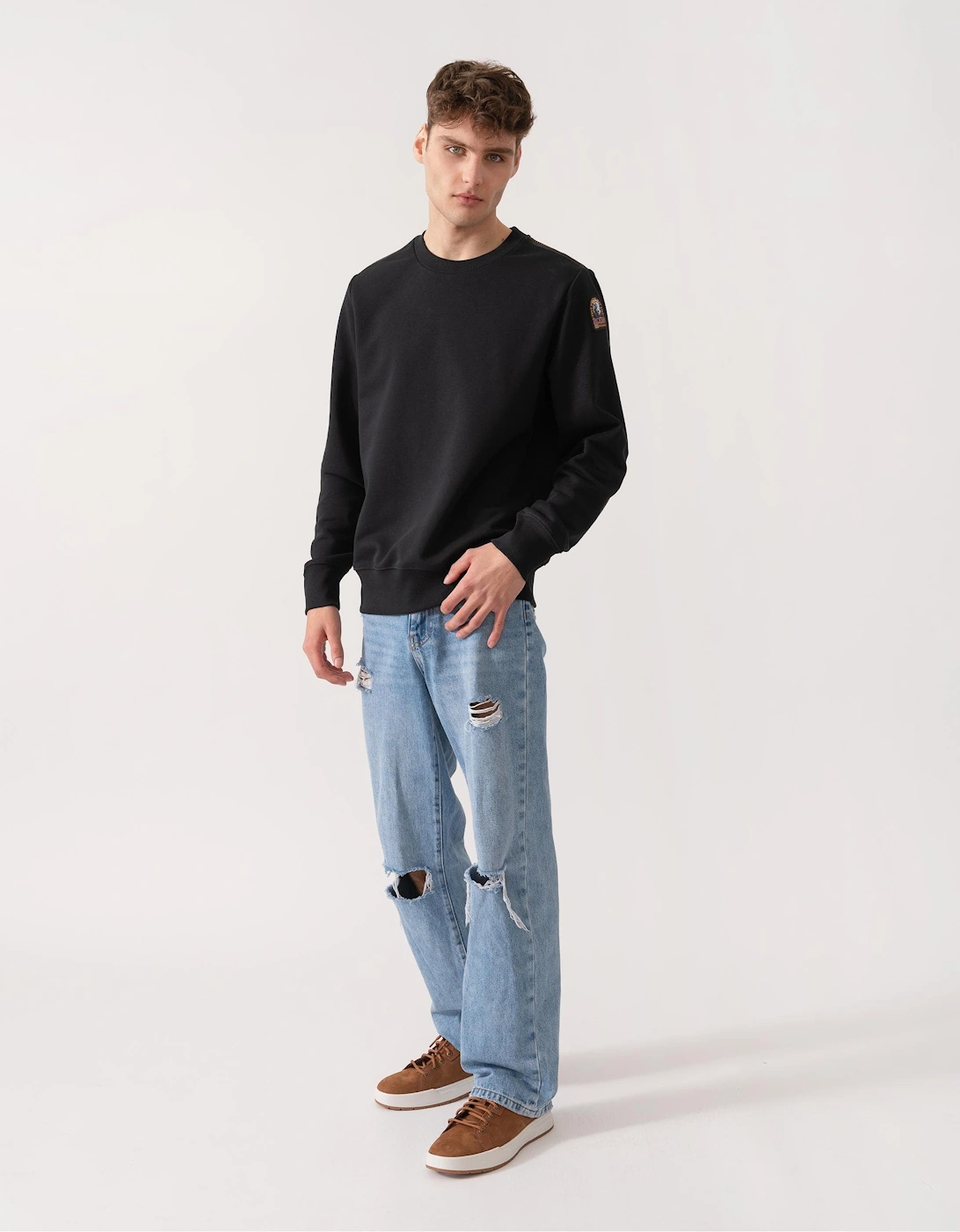 K2 Mens Crew Neck Sweatshirt with Logo Patch