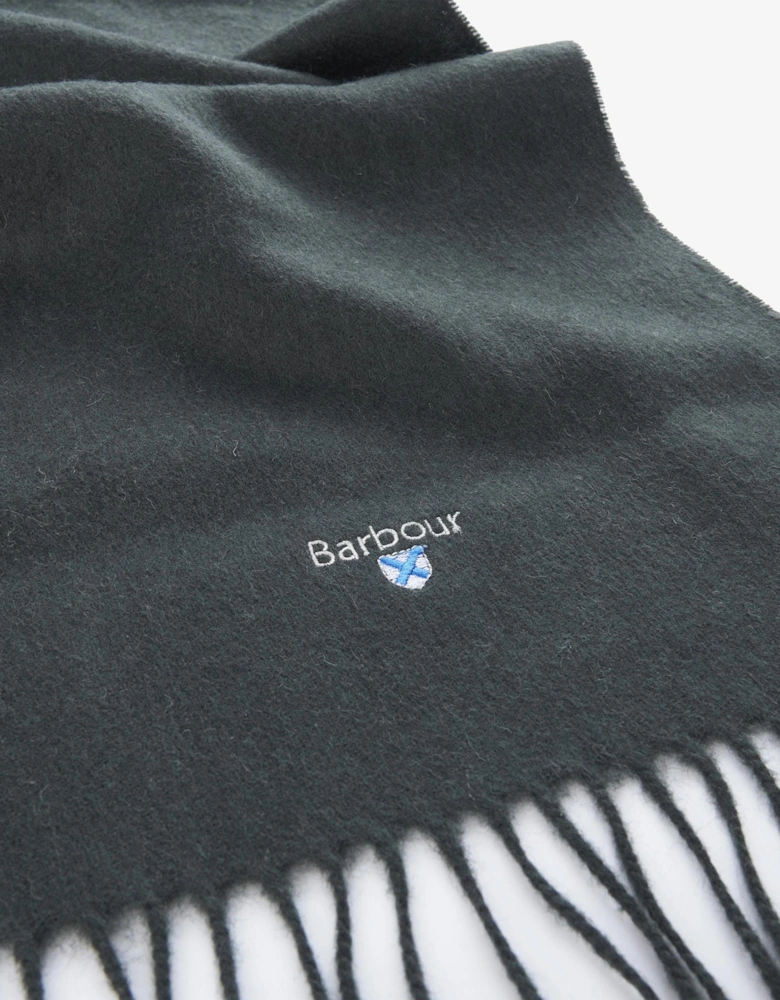 Unisex Plain Lambswool Scarf - Forest Green